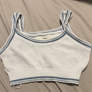 Aeropostale White and Blue Tank Top